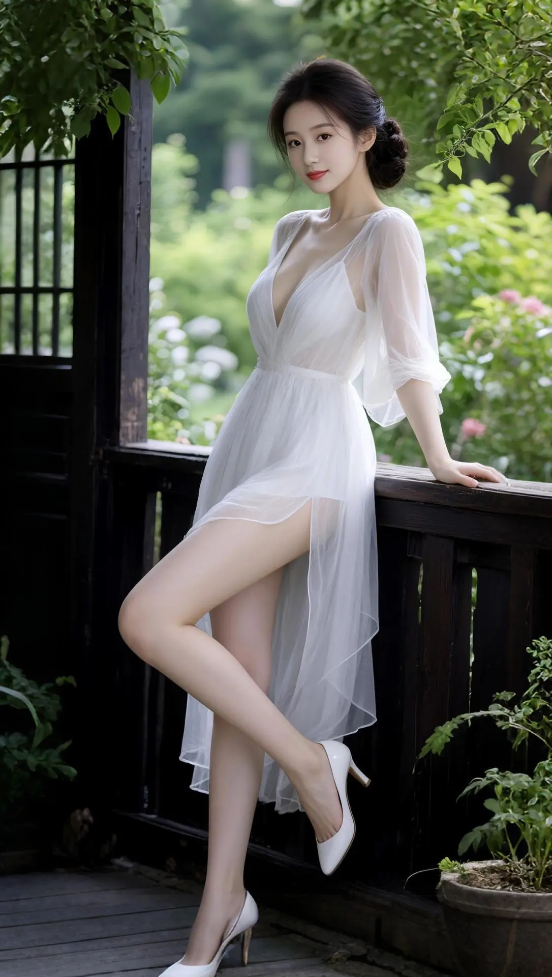 AI纱裙优雅写真 随变ai随便玩