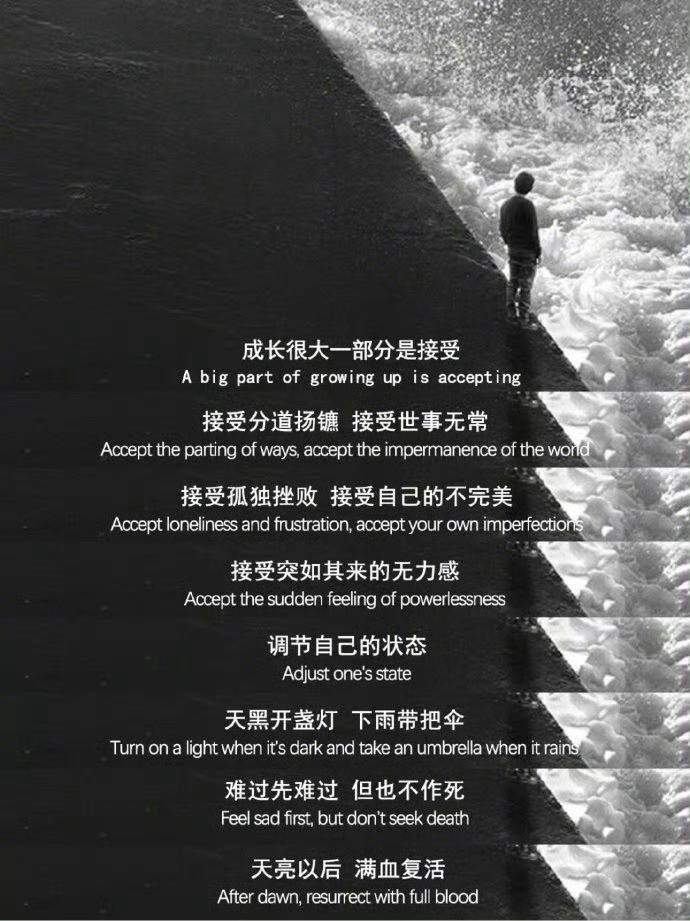 成长很大一部分是接受。 ​​​