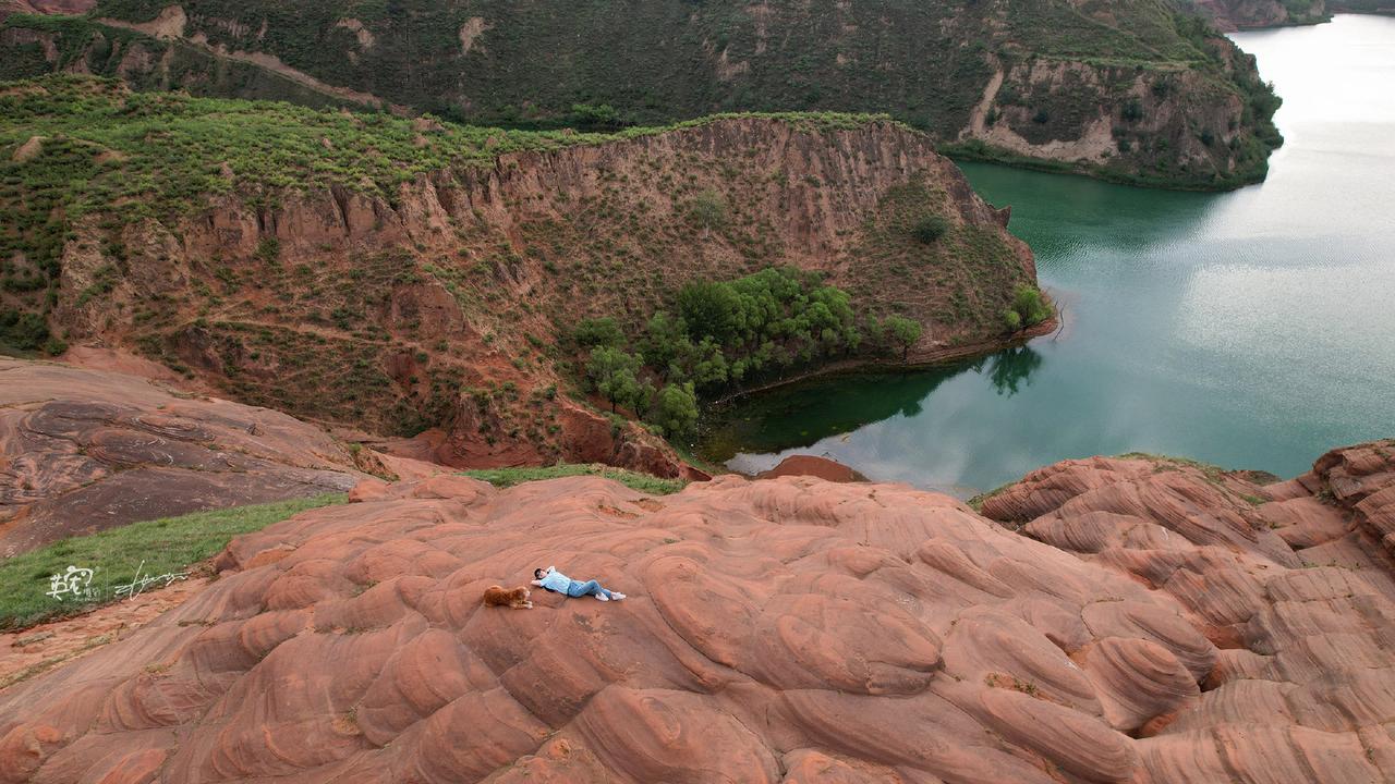青海湖旅拍第一天，带狗子们踏入丹霞地貌