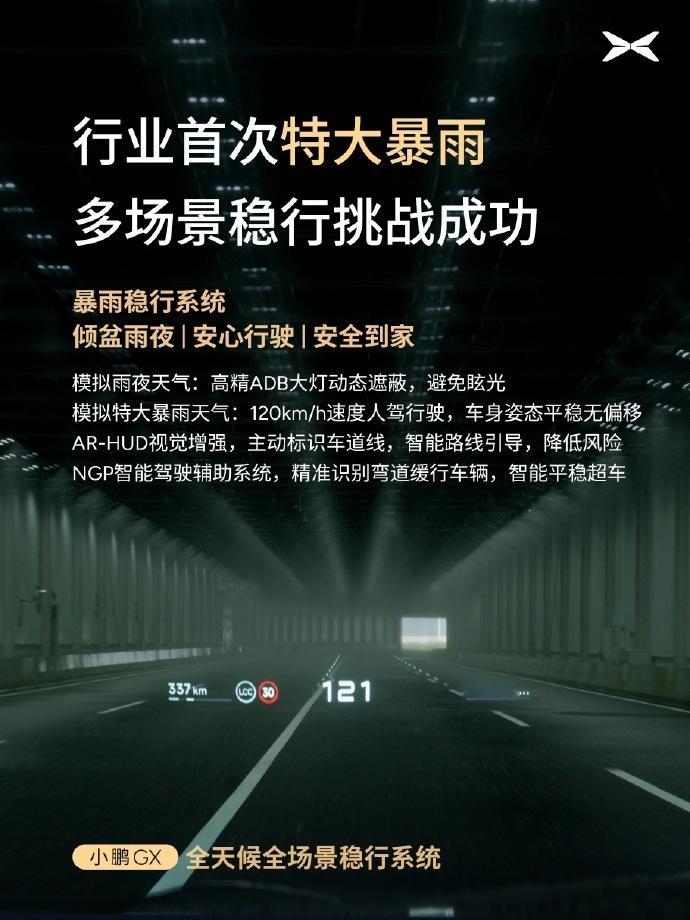 小鹏GX 这几大极限场景确实很牛了：行业首次10公里700mm涉水、接近12级台