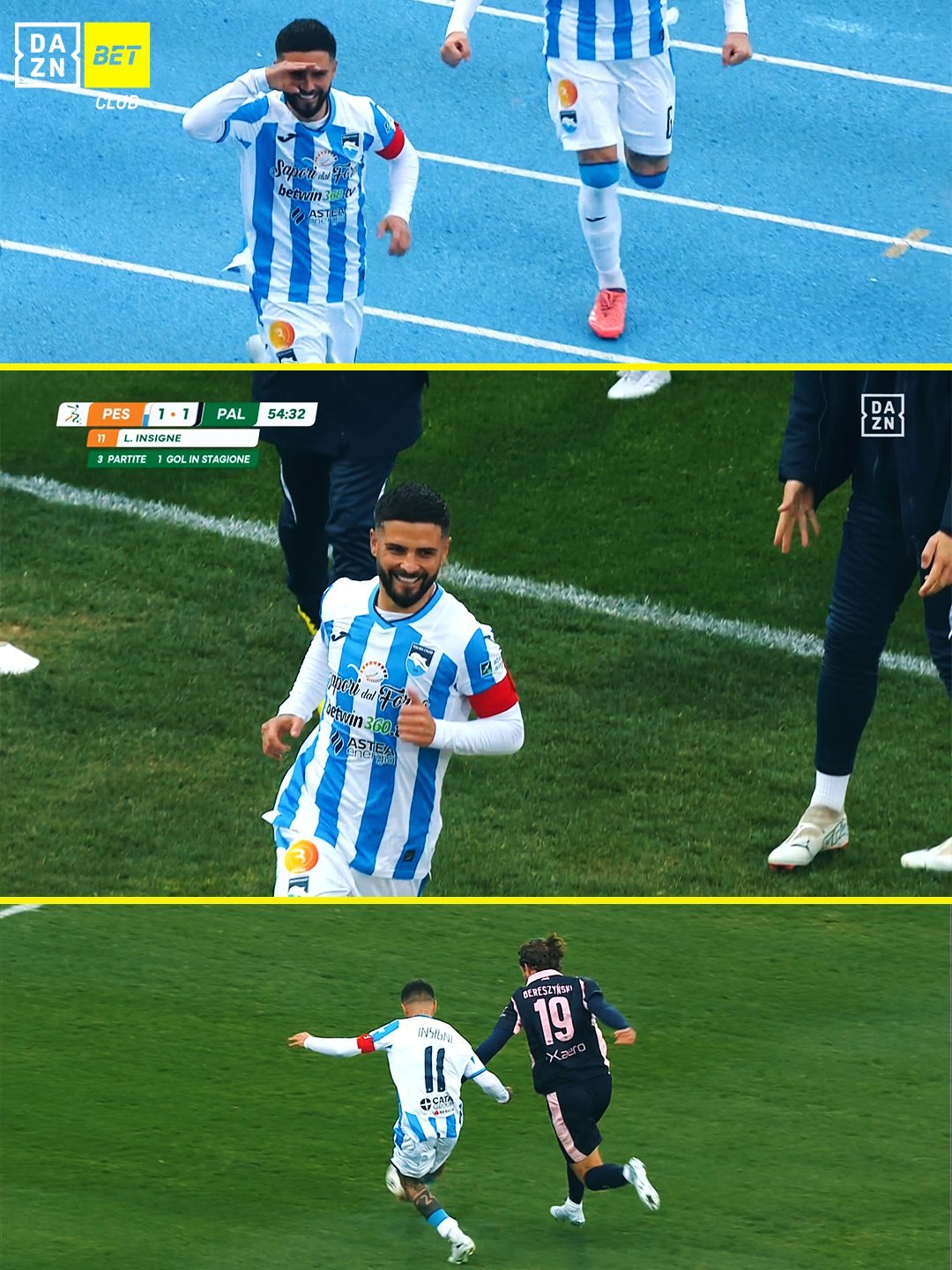 因西涅时隔14年后再次为佩斯卡拉进球了…浪漫 