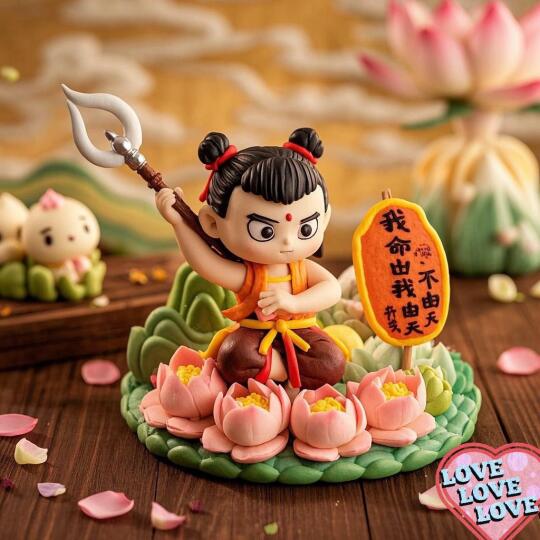 AI遇上哪吒花馍