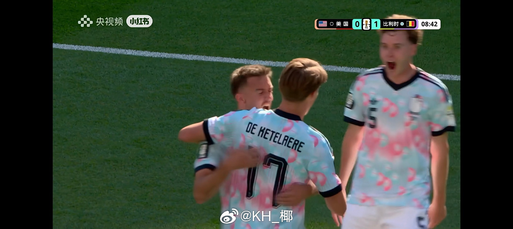 八分钟比利时1-0！漂亮！ 比利时领先美国