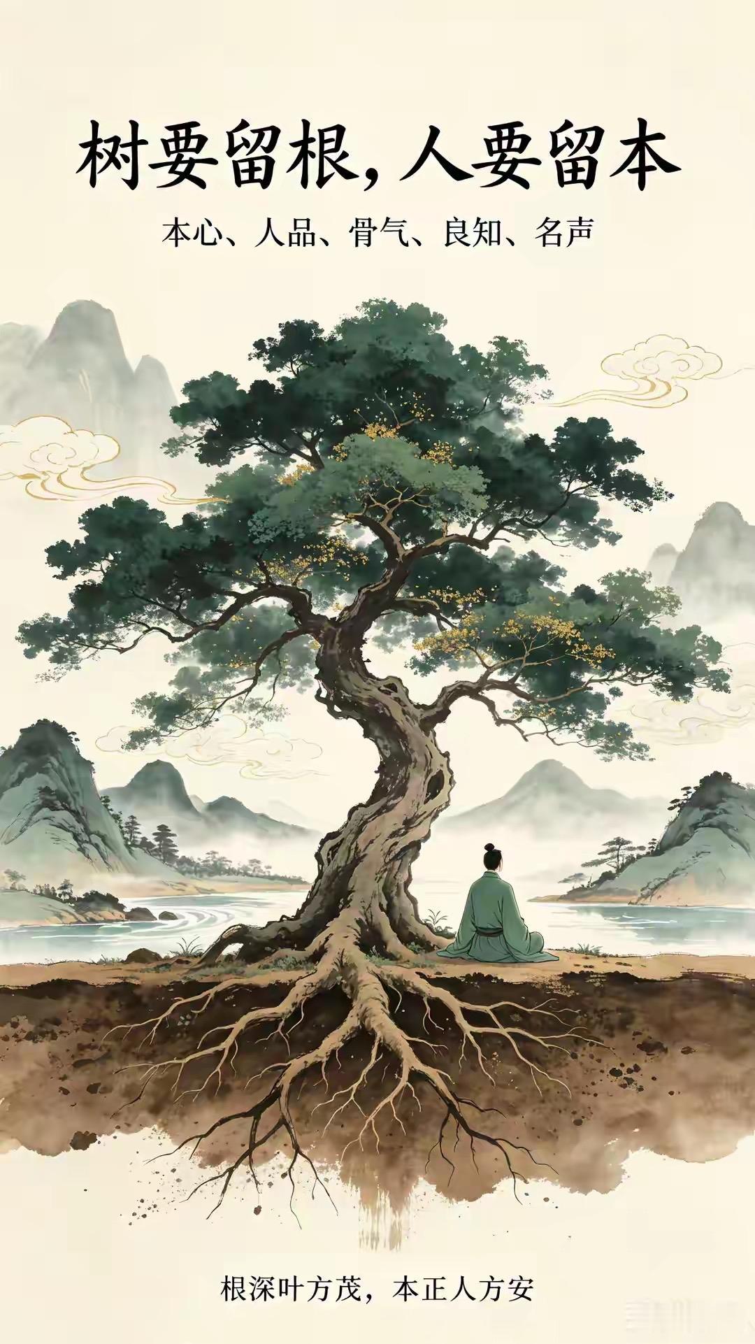 老祖宗最通透的处世智慧，恰如“树留根而生，人留本而立”。大树扎根深土方能经风历雨