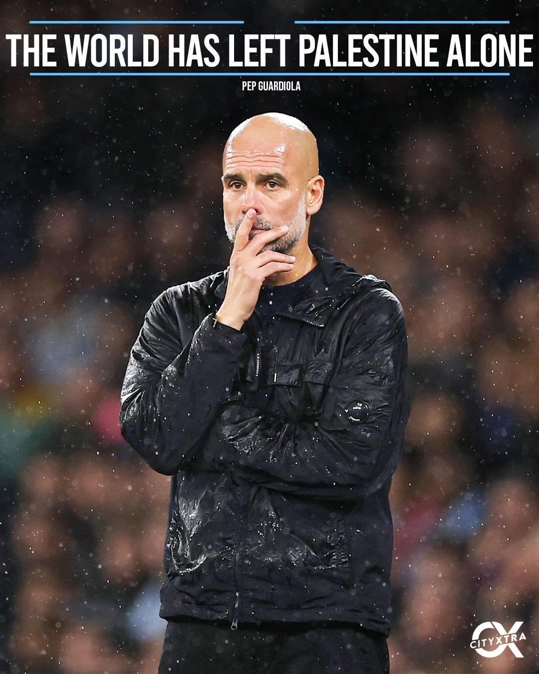 瓜帅在接受加泰罗尼亚电台RAC1节目时谈到：世界已经对巴勒斯坦的处境置之不理，我