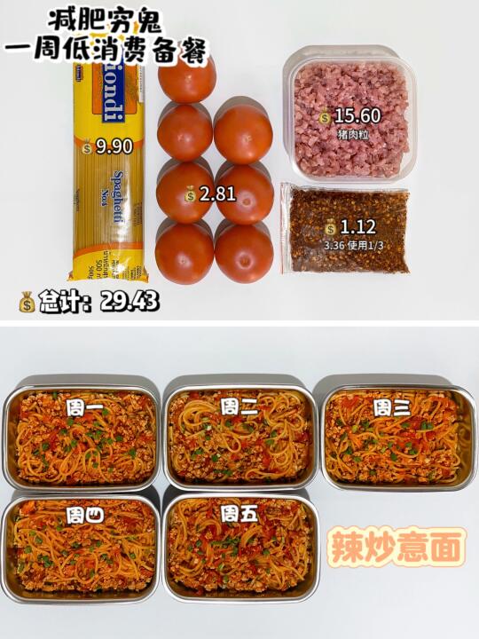 减肥穷鬼｜一周工作日午餐备餐