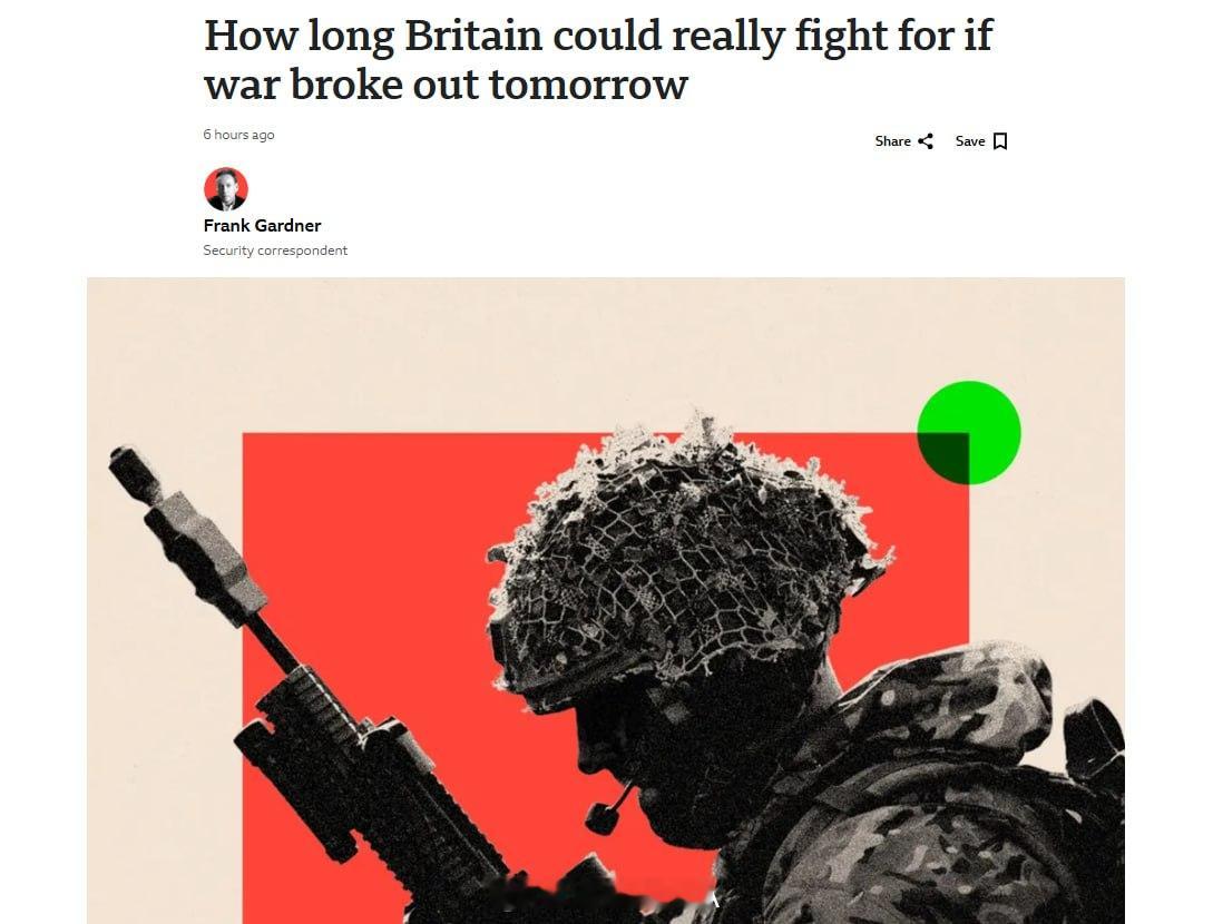 俄乌冲突 “与俄国开战？大英只能坚持数周！”--BBCBBC刊登的分析文章说，英