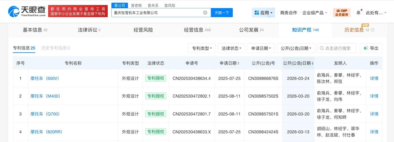 张雪机车多个摩托车外观专利获授权

张雪机车多个新专利获授权张雪妻子称创业最穷时
