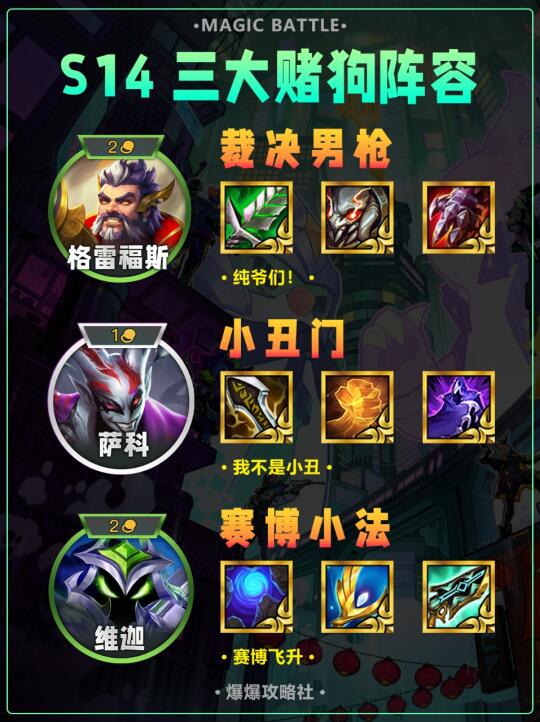 S14简单吃鸡的三大赌狗阵容推荐