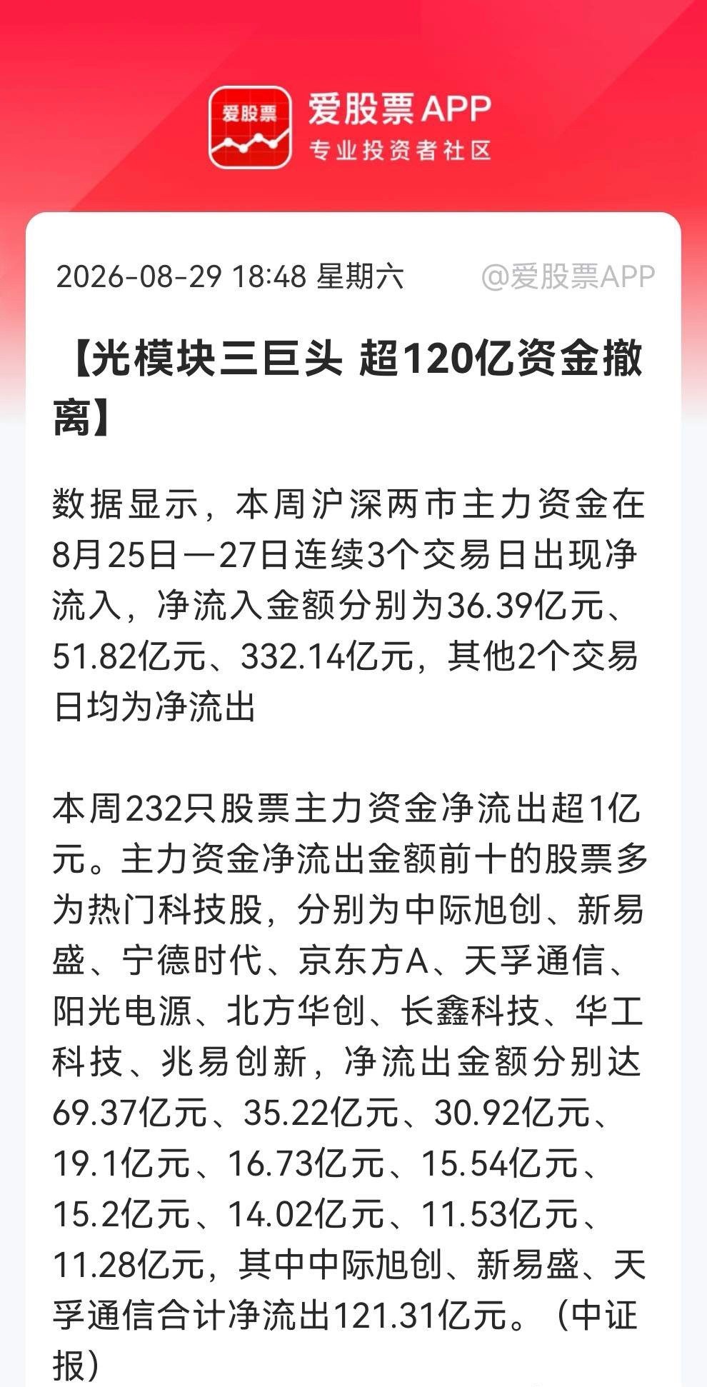 刚刚看到一条有关于光模块消息，真的是大吃一惊。         “三巨头”本周3