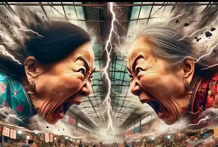 笑不活了！
柬泰边境上演“大妈式”掐架， 
 
柬大妈：瞅准了！14:15你先动