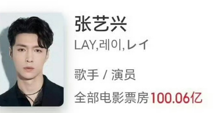 张艺兴参演的电影总票房破100亿了！  张艺兴主演总票房破百亿