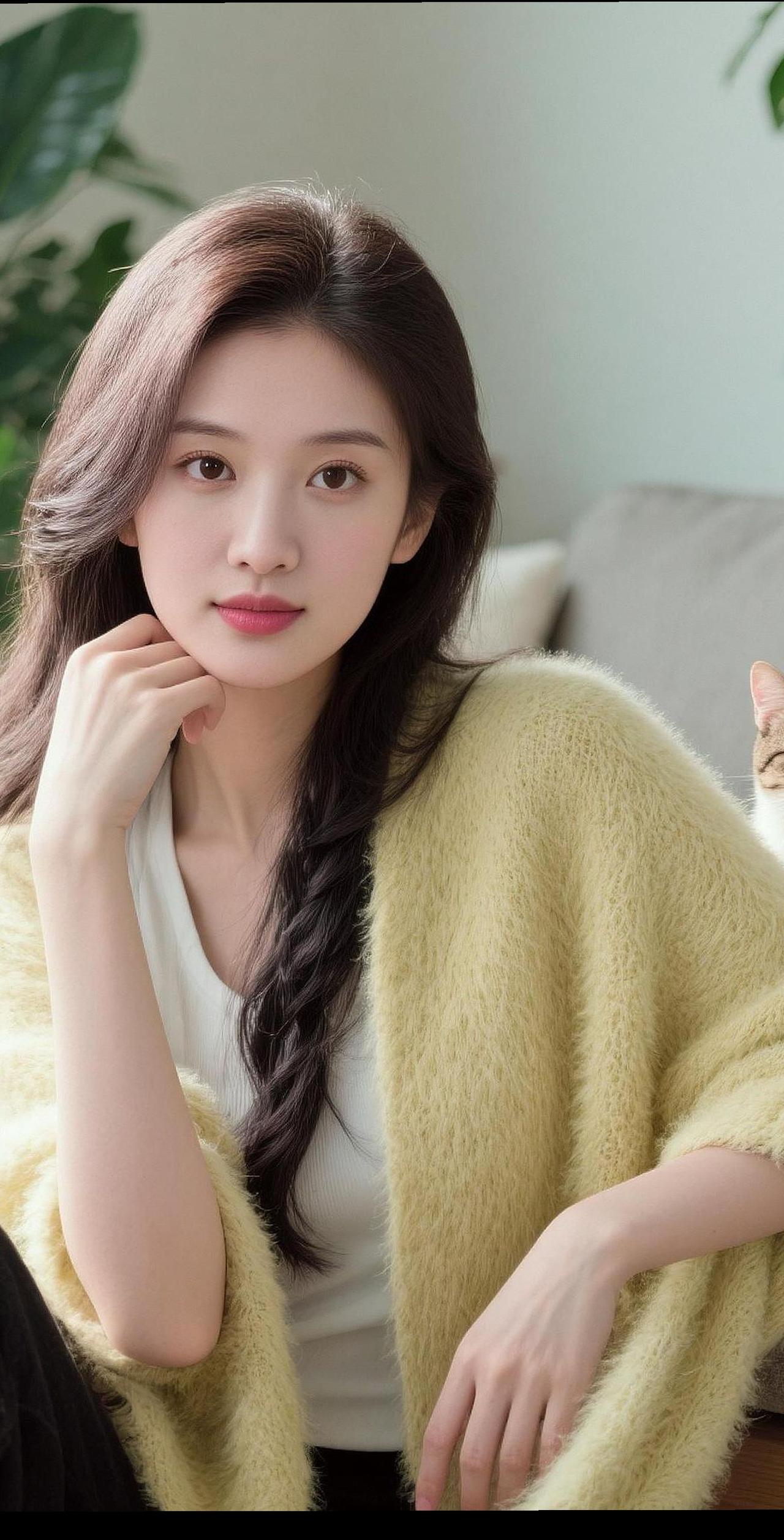 AI暖黄披肩写真 抖音ai创作