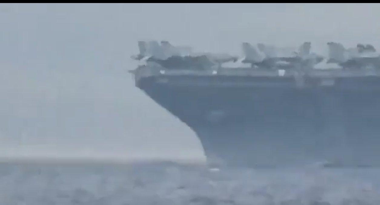 美军福特级航母“杰拉尔德·R·福特号”，被发现已进入直布罗陀海峡，正前往地中海方