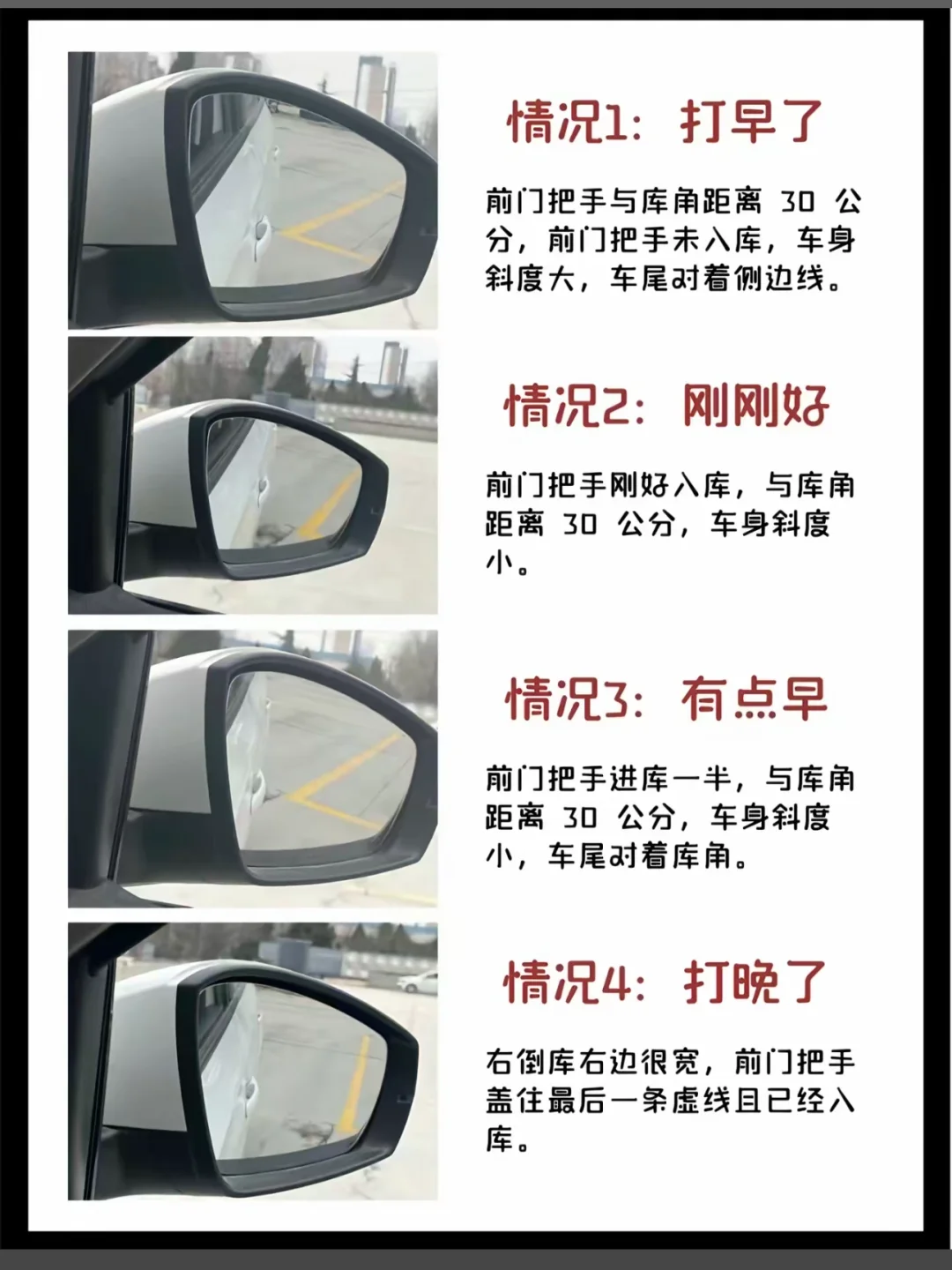 倒车入库这几种情况‼️