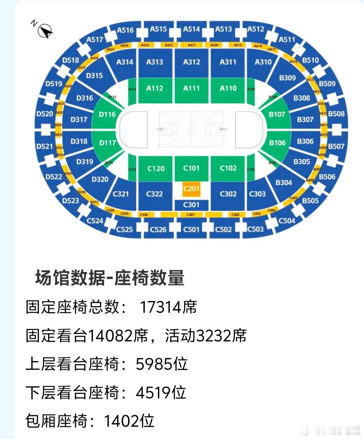瓜友速报 海口五源河体育馆的座位图 