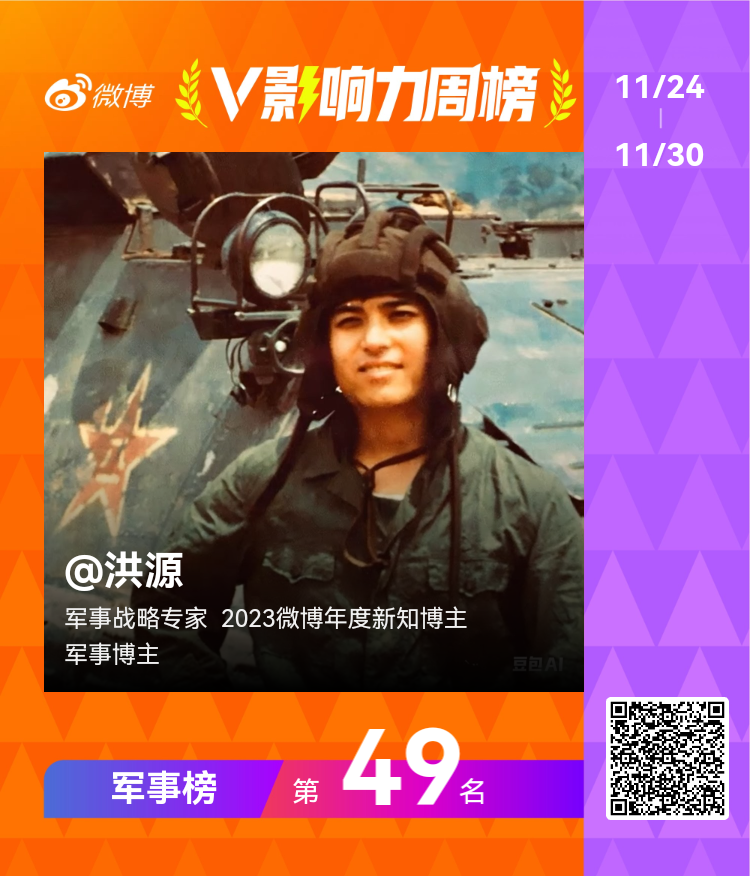 【V影响力榜 2025年第48周】「军事周榜」揭榜啦！恭喜获得榜单前三名。
