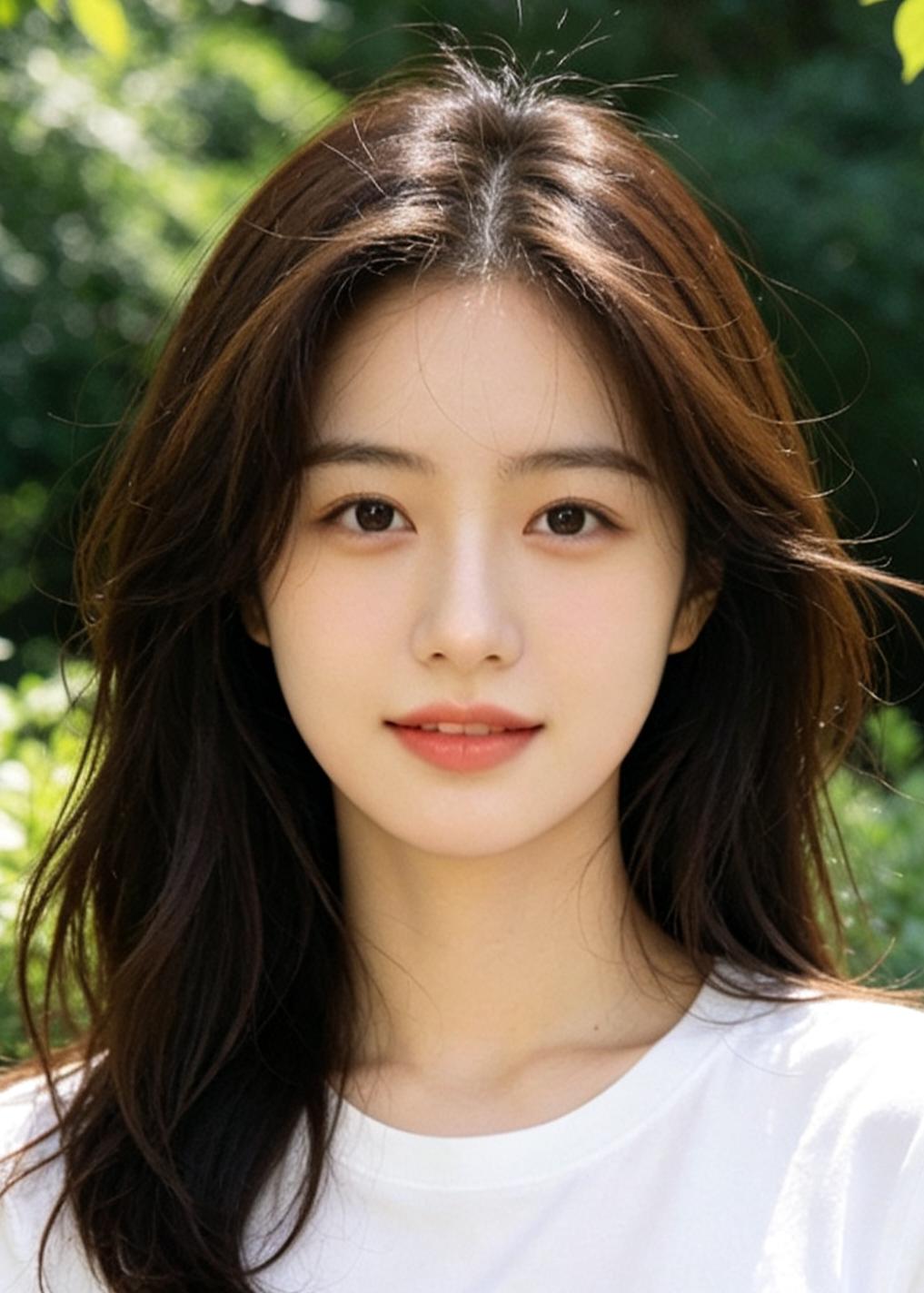 阳光下的温柔少女，自然清新的美丽