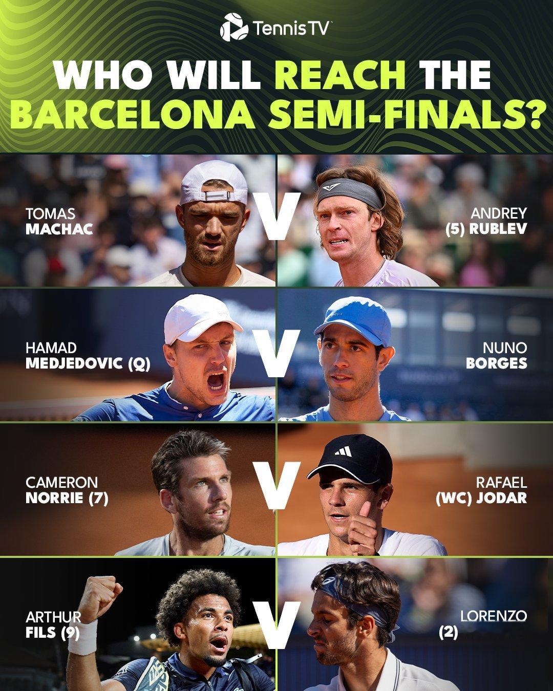 菲斯6-2/6-3横扫中岛布兰登，ATP500巴塞罗那八强出炉：马哈奇 vs 卢