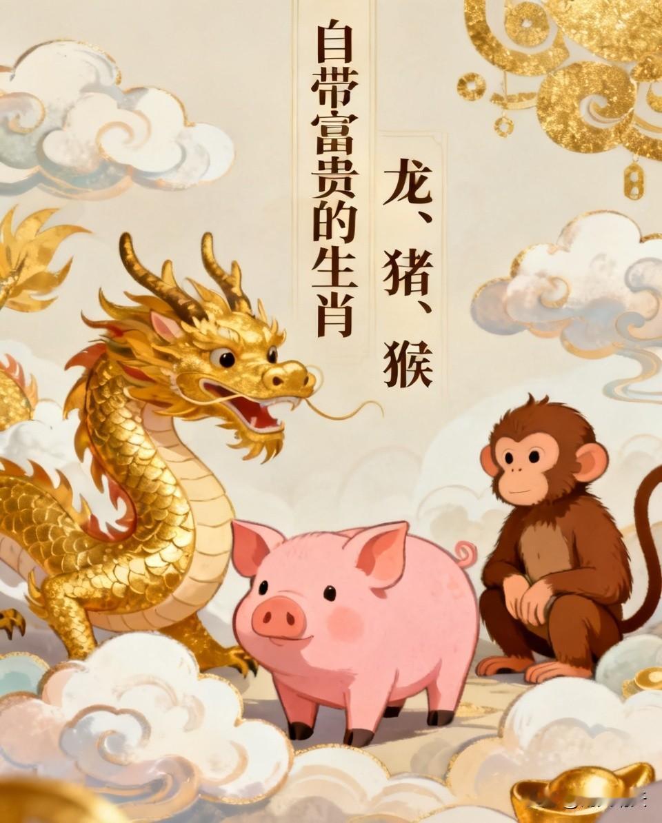自带畗贵的生肖有：生肖龙、生肖猪和生肖猴。
