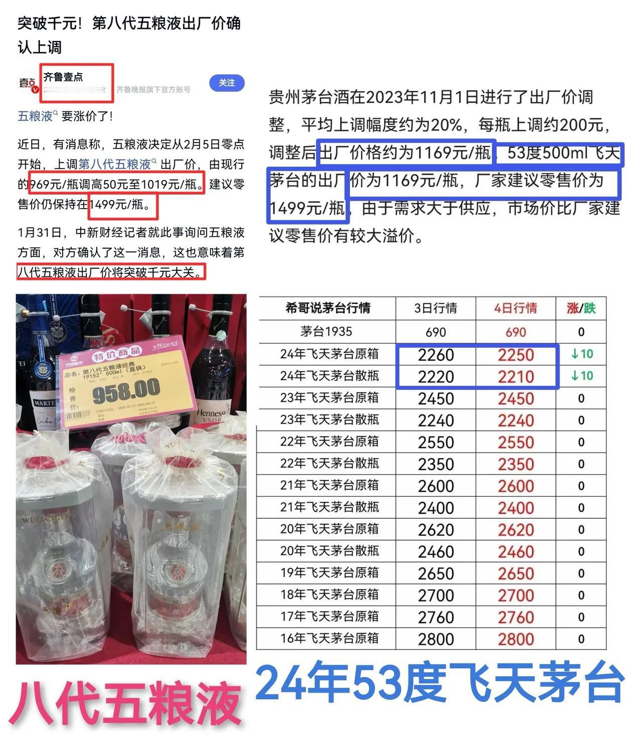 52度的八代五粮液，出厂价为1019元，建议零售价对标茅台为1499元；如今市场