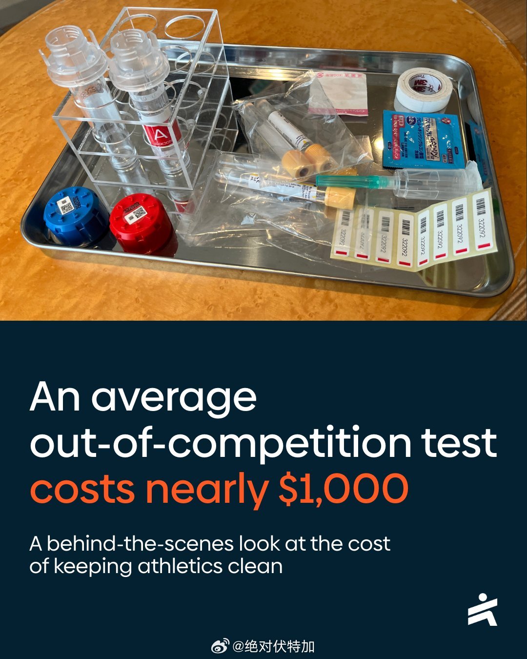 AIU 世界田径诚信委员会说，每例赛外药检的成本平均高达1000美元。样本收集6