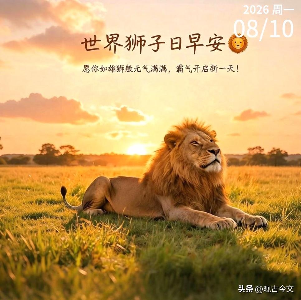 东方醒狮，破晓晨光。心怀勇毅，岁岁安康！世界狮子日，早安