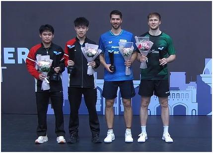 乒乓球马斯喀特挑战赛，国乒4冠2亚
1、男单冠军：温瑞博，决赛4比3弗朗西斯卡。