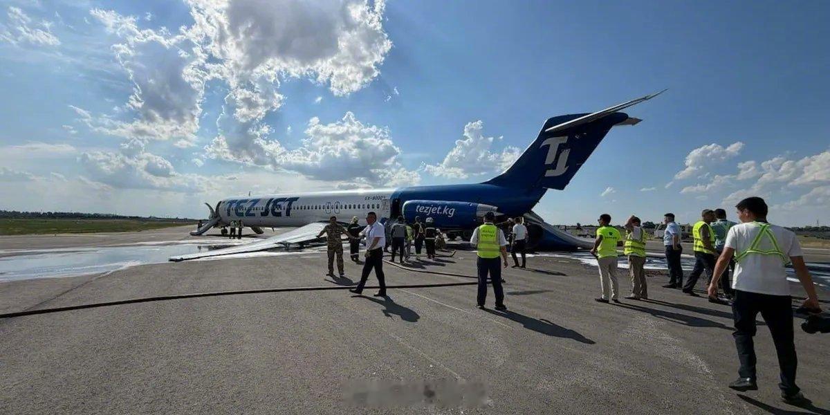 【断尾逃生，麦道系列飞机招牌】吉尔吉斯斯坦TezJet航空一架麦道83在该国首都