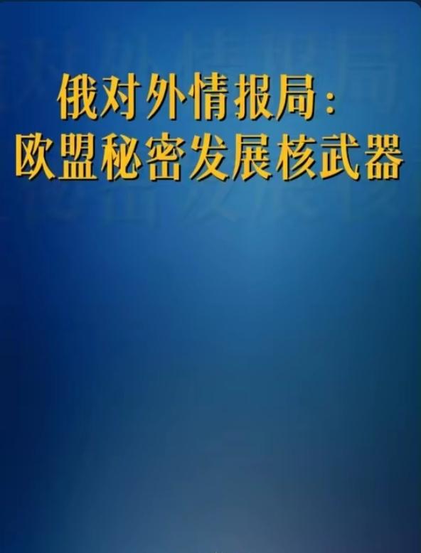 突发！俄罗斯重磅指控：欧盟暗中研发核武器，德国1个月可造核装置，全球核秩序崩塌？
