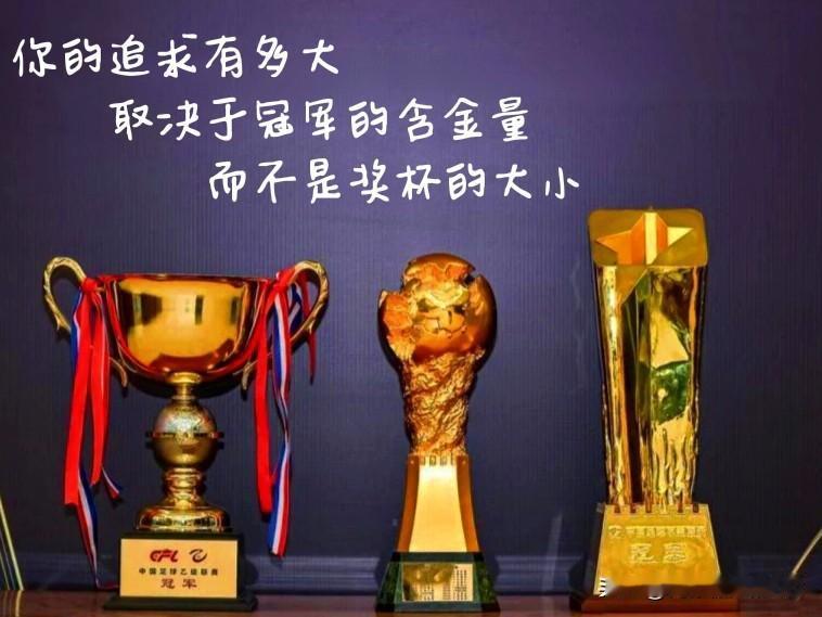 你的追求有多大...
取决于冠军的含金量，
而不是奖杯的大小。