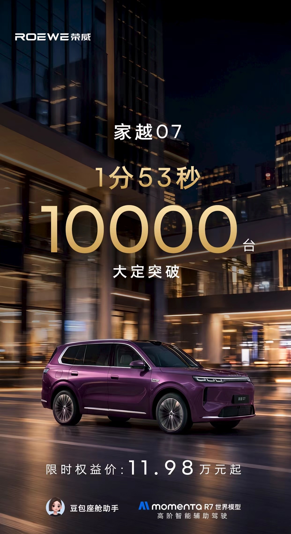 说实话，我是真没想到啊！家越07上市大定1分53秒破万，首月交付有望破万。什么水