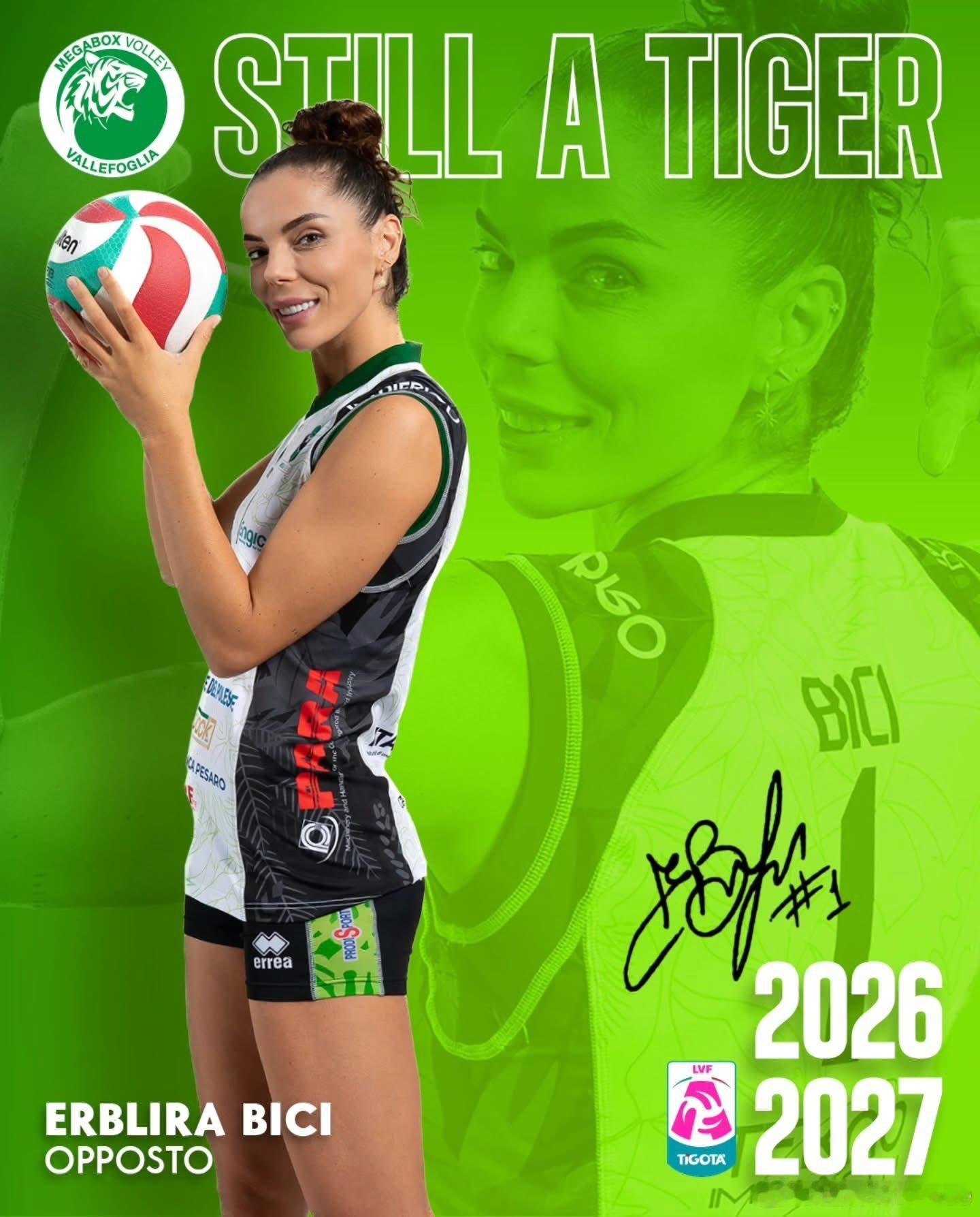 排球 🟢⚪️ 🇮🇹瓦莱福里亚俱乐部官宣，与阿尔巴尼亚接应埃尔布利.比奇续约