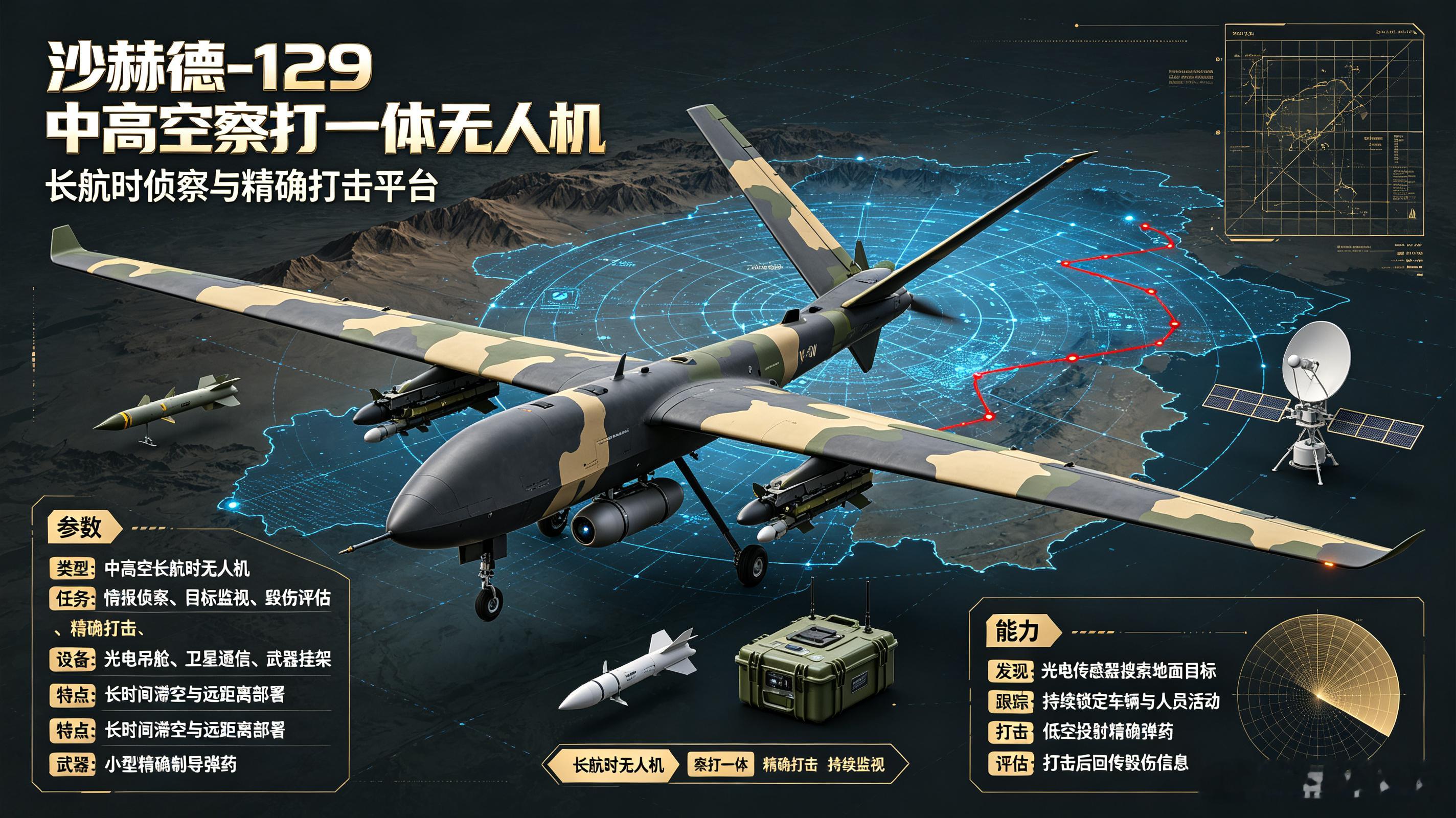 每天认识一件兵器——“沙赫德-129”（Shahed-129）察打一体无人机今天