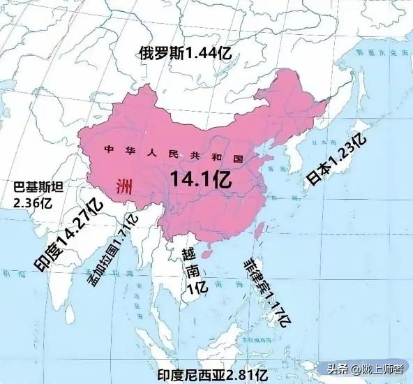 世界人口的中心在哪里？看了这张图片你有啥说得？不仅人口密集，也是核国家最多的地区