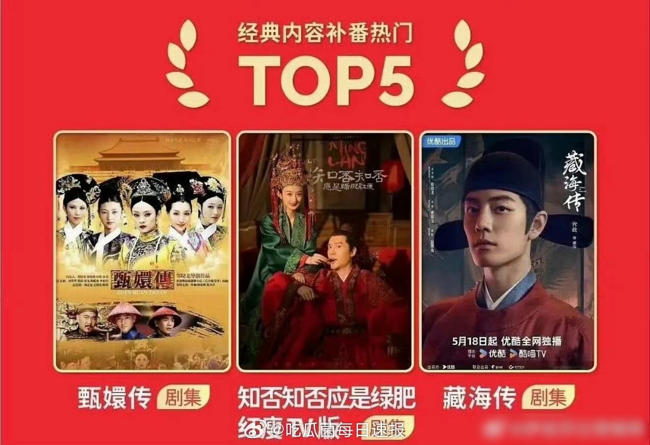 👖的三部养老剧：孙俪《甄嬛传》、赵丽颖《知否》、肖战《藏海传 》 ，同意吗？ 