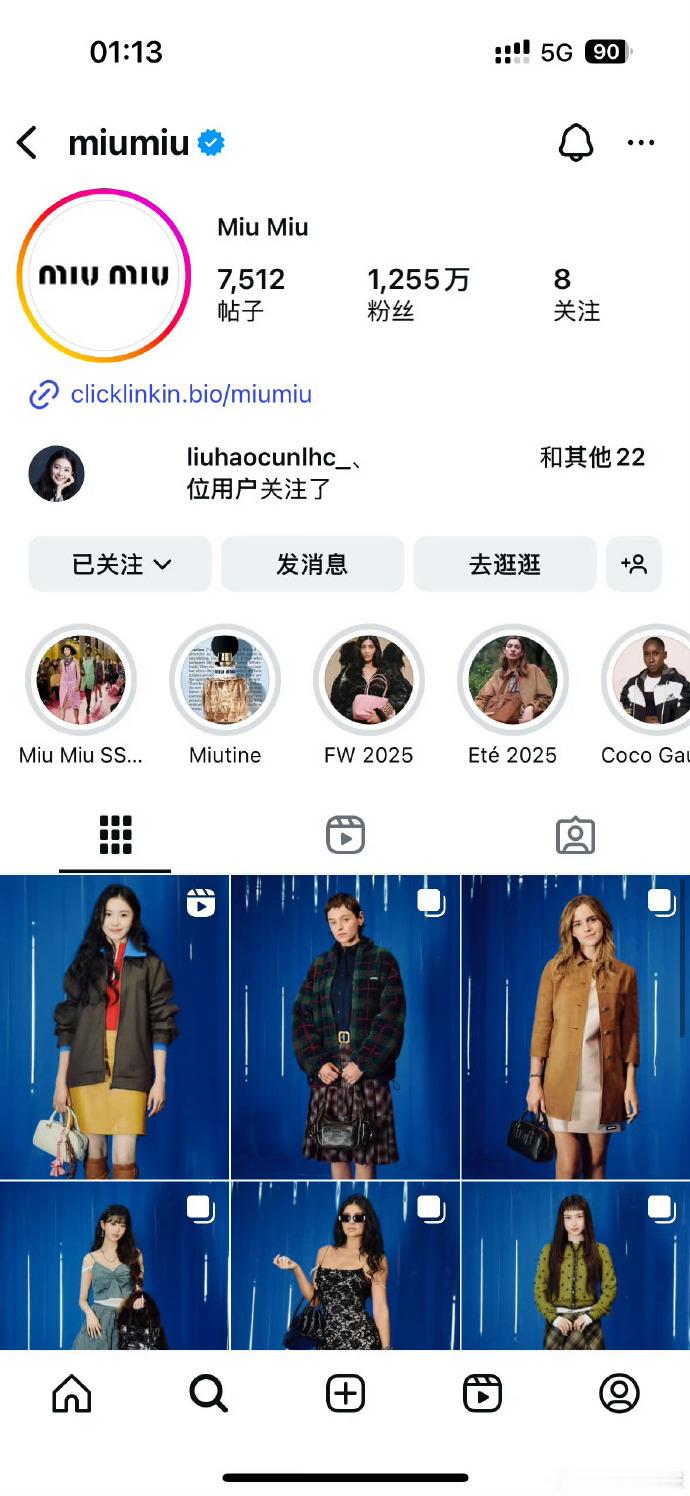 MiuMiu秀场嘉宾阵容视频封面刘浩存MiuMiu大秀视频封面是刘浩存 MiuM