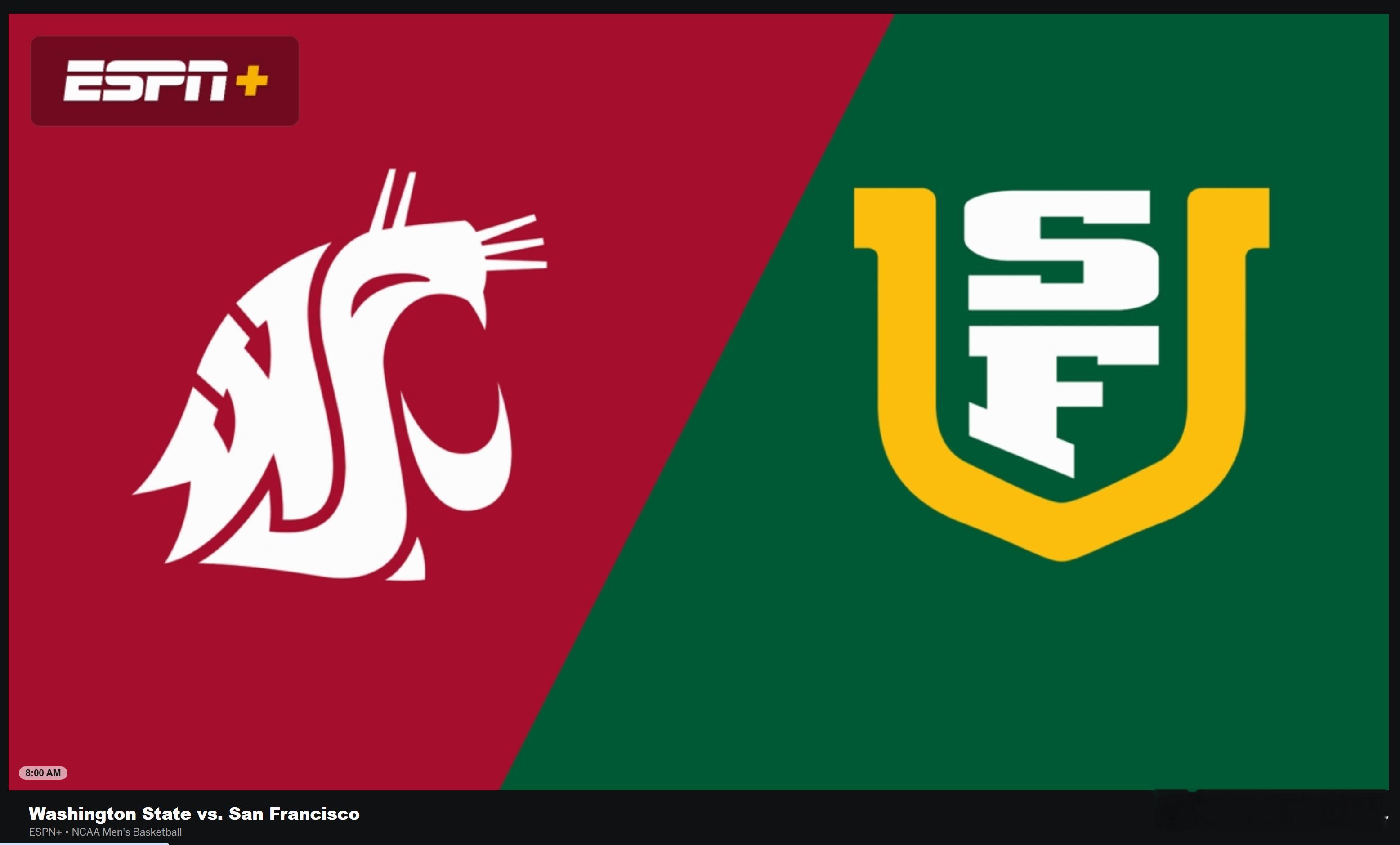 明天早上8:00，王俊杰、赵维伦的旧金山大学有比赛海外中国球员