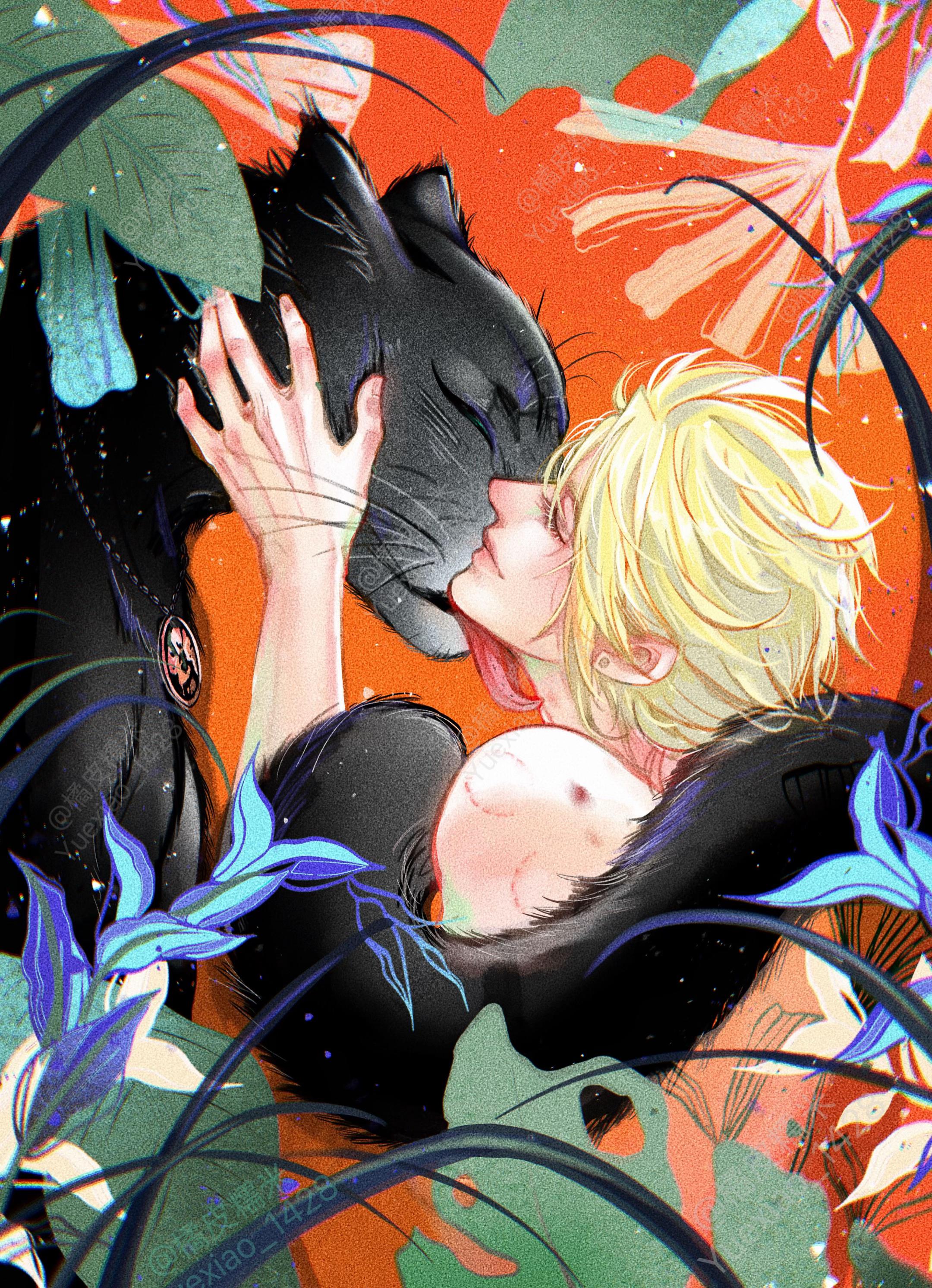 这不是猫！！封面完成✅本次cp现场请认准这只金发小鸟和大黑豹！！(*¯...