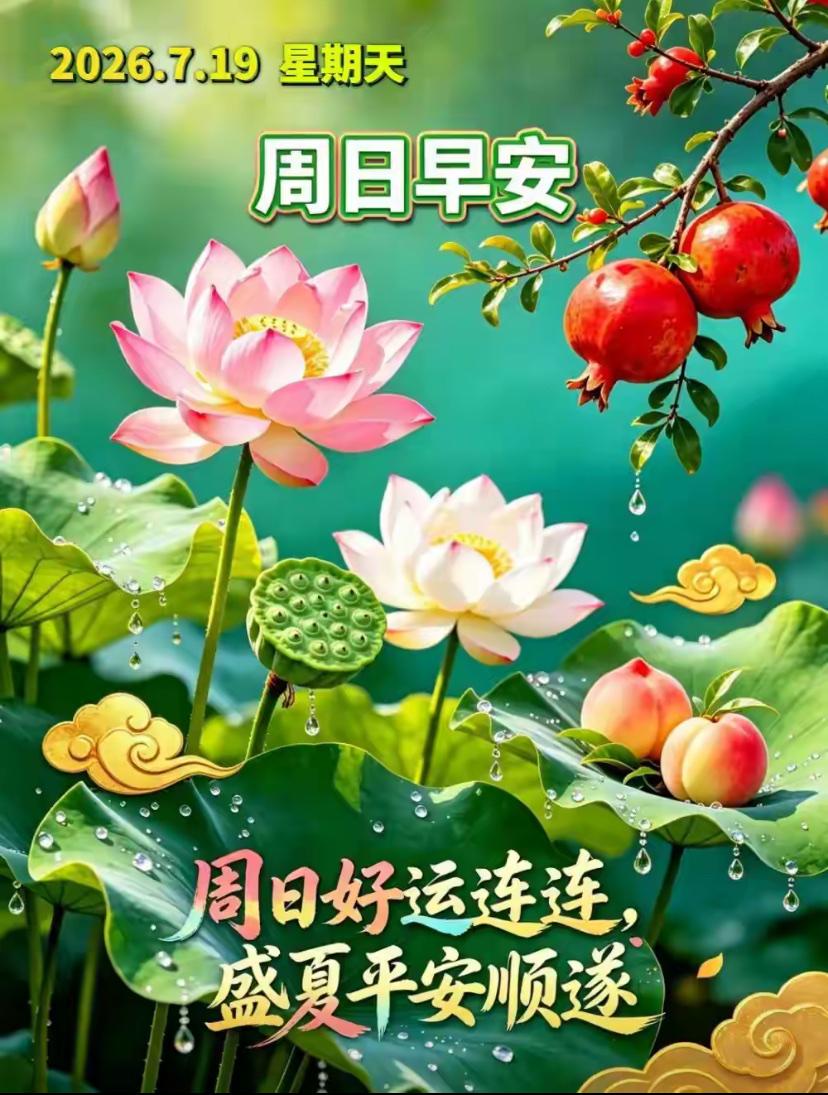 🌺2026./7月19日，荷风祛燥热，福运伴流年🌺

☘️☀️伏季清晨，满目