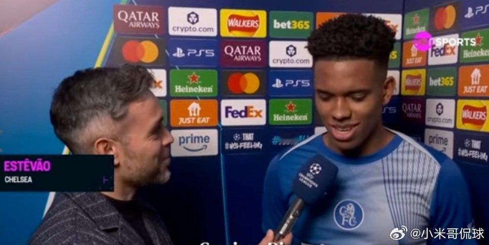 帮助切尔西在主场3-0完胜巴塞罗那后，巴西小将埃斯特旺接受了TNT体育的采访。对
