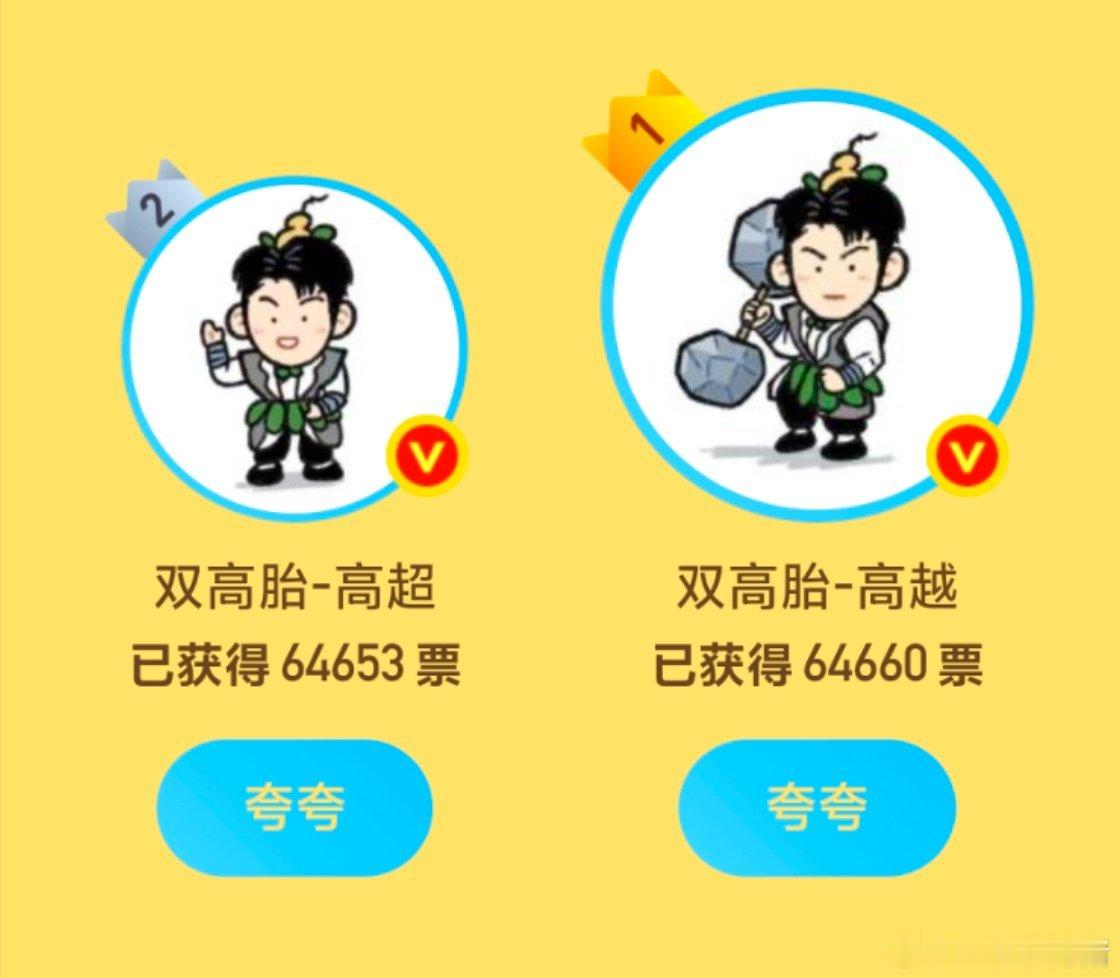 双高胎 高越:投票支持老己