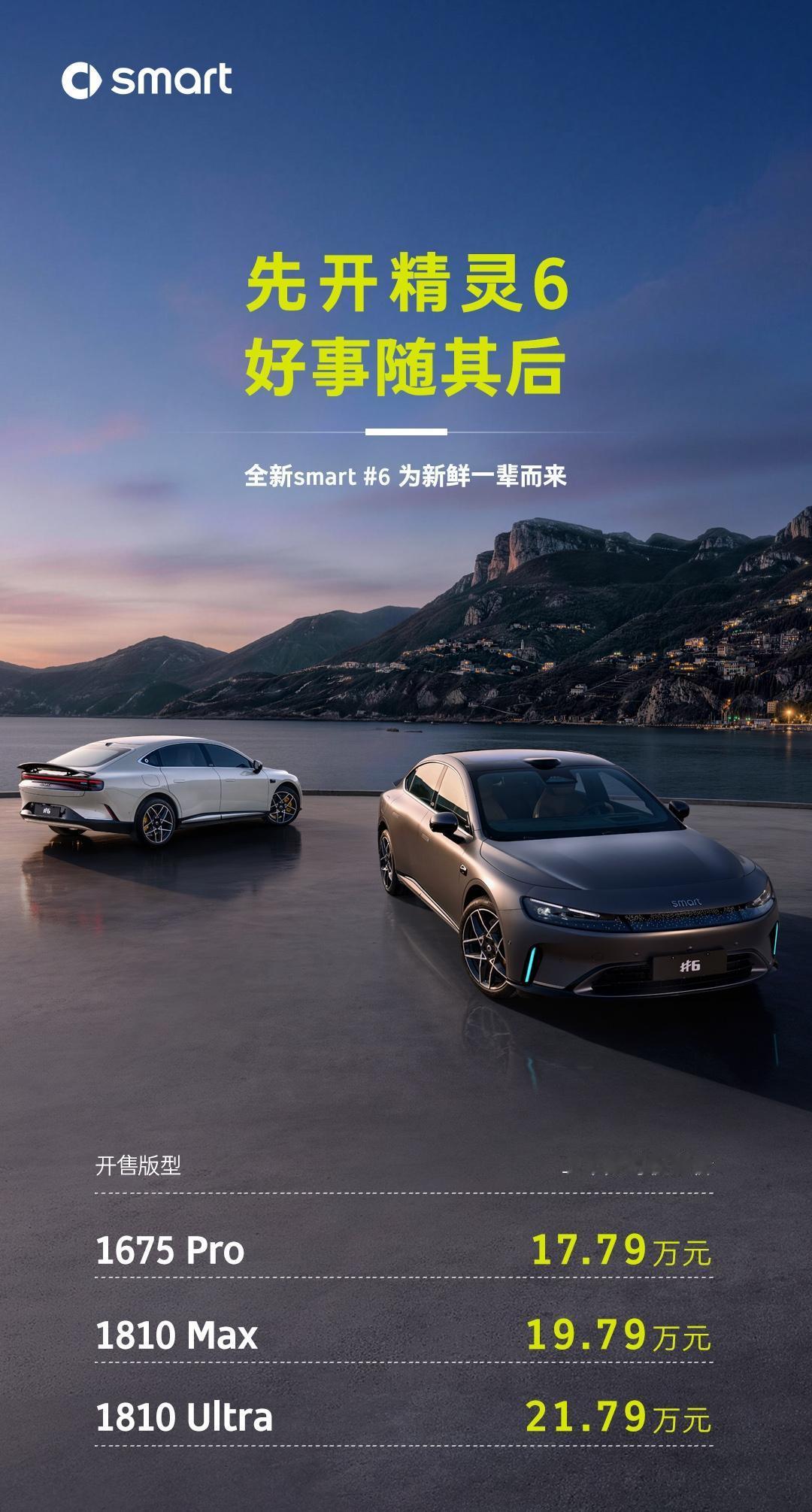 smart精灵6号 EHD上市
限时17.79-21.79万 大家觉得这价格怎么