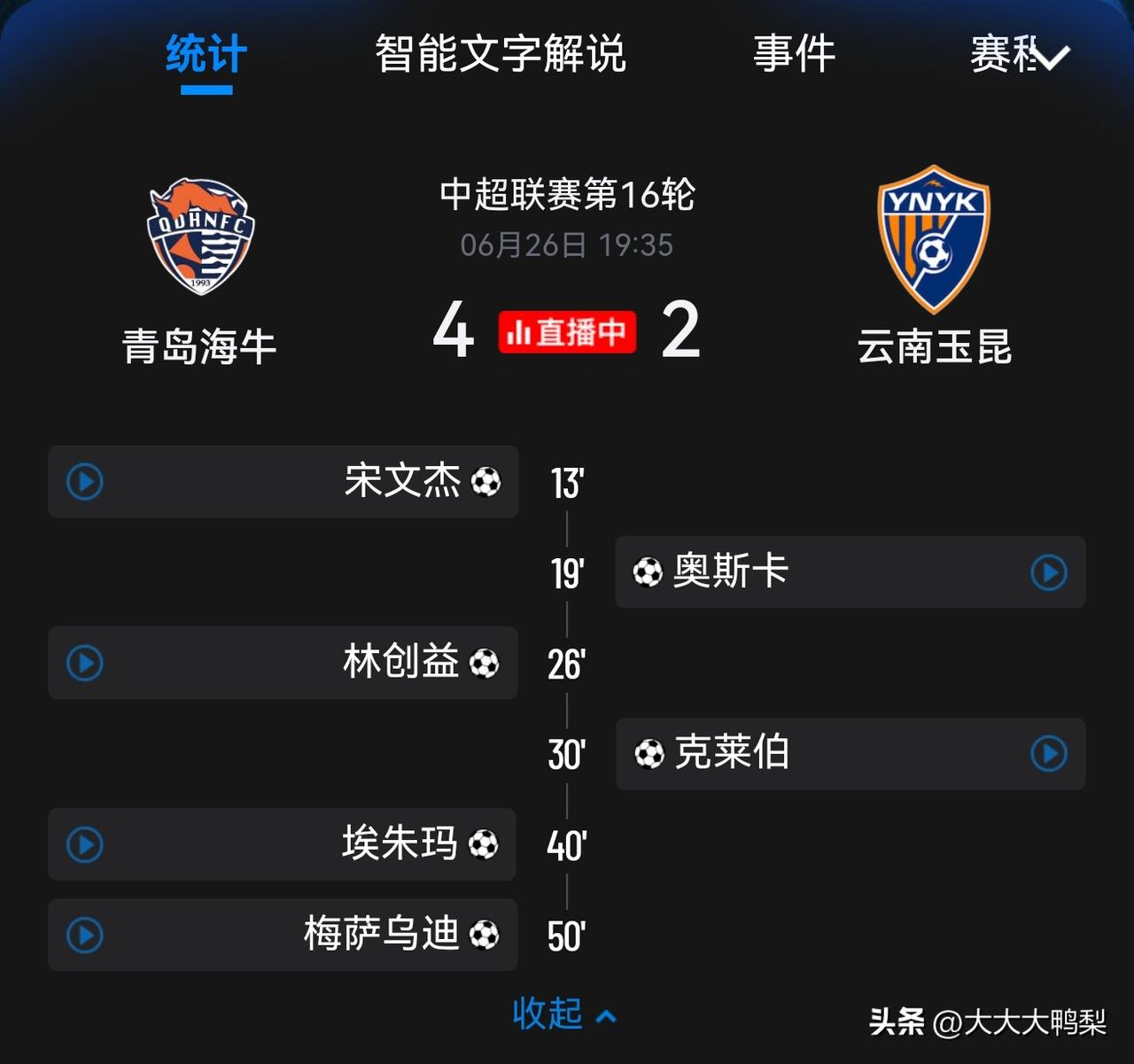 6球神剧本！青岛海牛4-2“射穿”云南玉昆，上半场补时连击直接杀死悬念

中超第