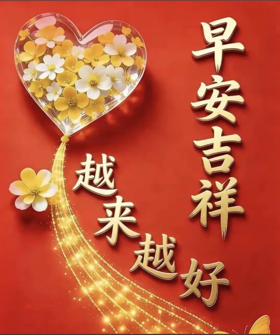 朋友们早上好！今日份的幸运已开机，快乐正在更新。晨光已充值，能量已满格！冲鸭，今