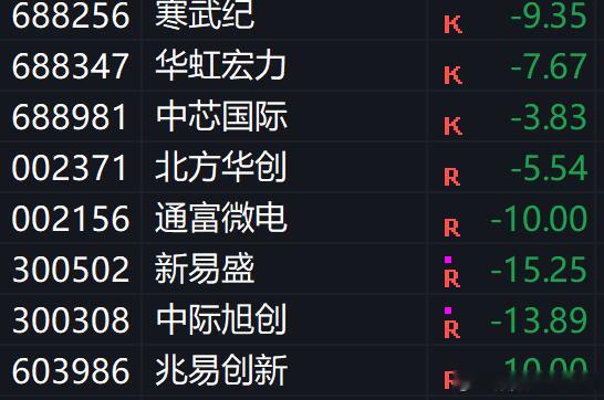 太恐怖了，上午还只是海外链深水，下午国产链寒武纪也深水快-10%了，所以我还是那