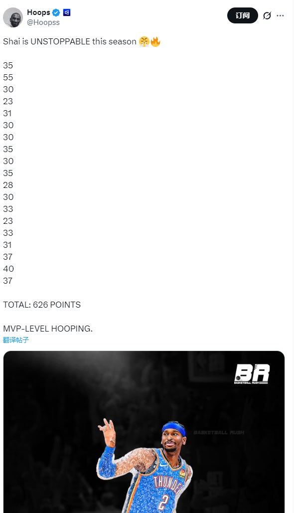 我第一眼以为这是一条夸SGA的内容，直到我往下滑看到了完整的配图新赛季篮不住NB