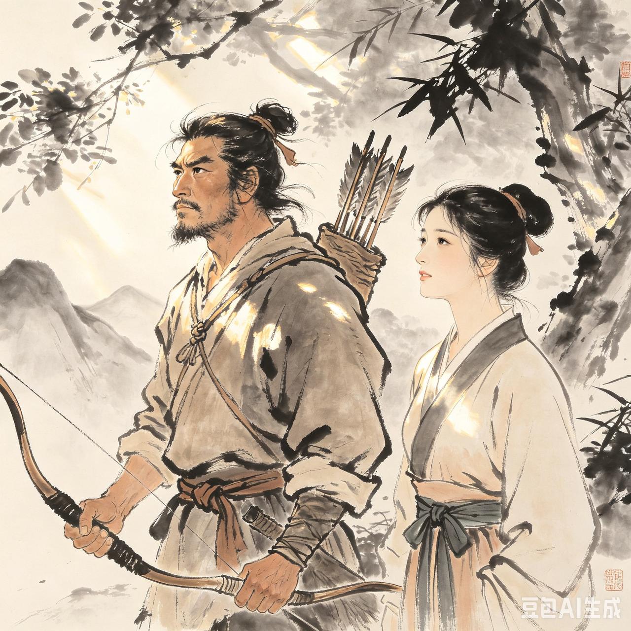 从前，靖安有一个猎人杨庆，妻子儿女在一场瘟疫中失去了生命，家里只剩他孤家寡人一个
