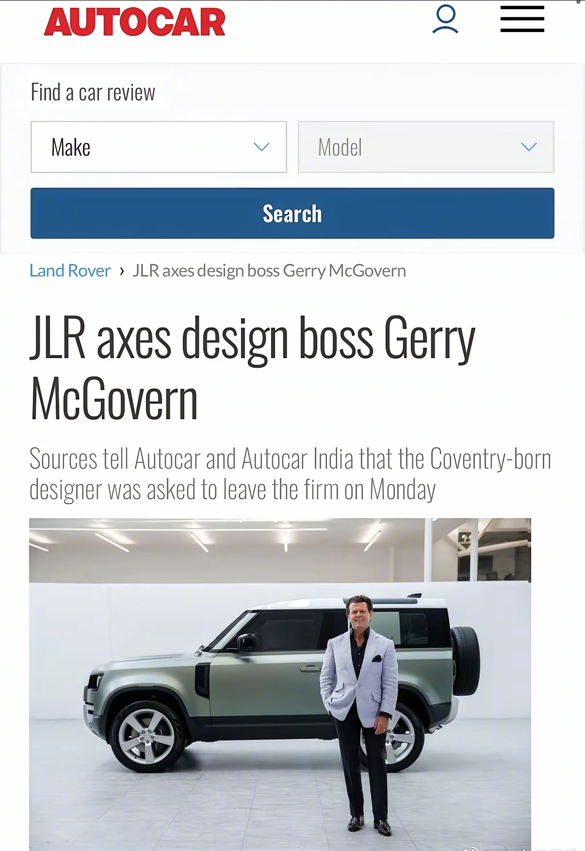 路虎的功勋设计师被裁了，有超过20年的经验。大家觉得国内哪家车企会高薪聘请过来？