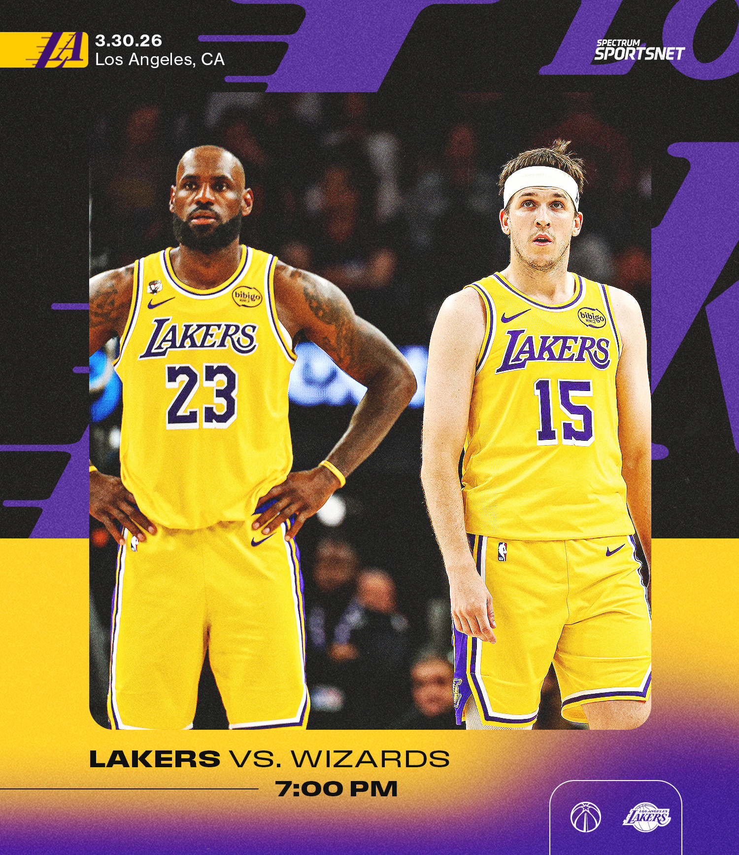 奇才首发：卡林顿、约翰逊、尚帕尼、莱利、武克切维奇湖人首发：里夫斯、拉拉维亚、八